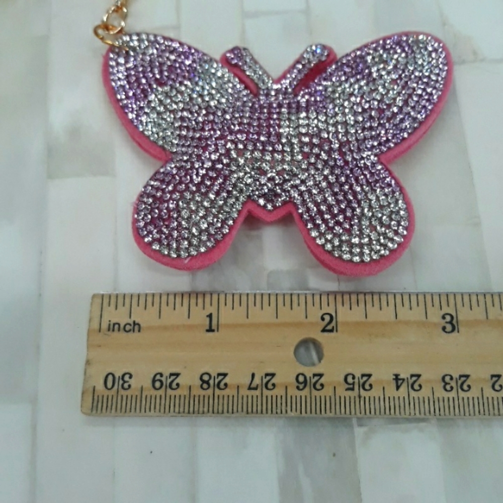 Butterfly Keychain Purse Charm  BLING - Picture 6 of 8